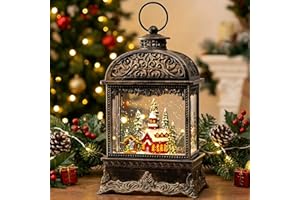 MXWCY Christmas Snow Globe, Lighted Church Nativity Scene, Musical Snow Water Lantern Swirling Glittering Holiday Decoration and Gift for Family Children or Friends