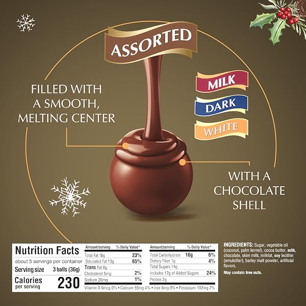 LINDT LINDOR ASSORTED CHOCOLATE CANDY TRUFFLES TRADITIONS GIFT BOX, ASSORTED CHOCOLATE WITH SMOOTH, MELTING TRUFFLE CENTER, 6.8 OZ.