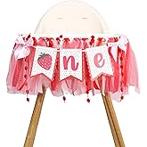 Strawberry One High Chair Banner - First Birthday Decorations,Sweet One Decorations, Berry Theme High Chair Banner, Berry 1st Birthday Photo Prop