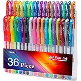TANMIT Gel Pens, 36 Colors Gel Pens Set for Adult Coloring Books, Colored Gel Marker with 40% More Ink, Great for Kids Adult 
