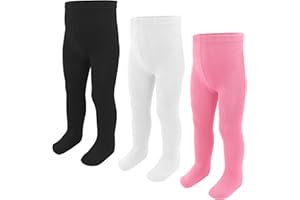 SPTRAMLE Baby Girls Tights, Leggings Stockings for Newborn Toddler Girls(0-24 Months),3 Pack Infant Knit Cotton Pantyhose