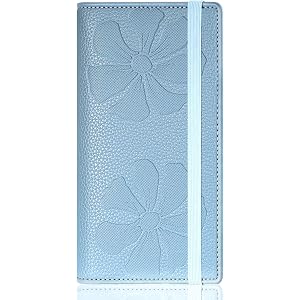 Sodsay Embossed Floral Checkbook Covers for Personal Checkbook, Soft PU Leather Check Book Cover for Women with Elastic Band