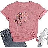 Womens Valentines Shirt -Pink Love Heart Graphic Tshirts Funny Teen Girl's Holi Vacation Casual Outfit Pink