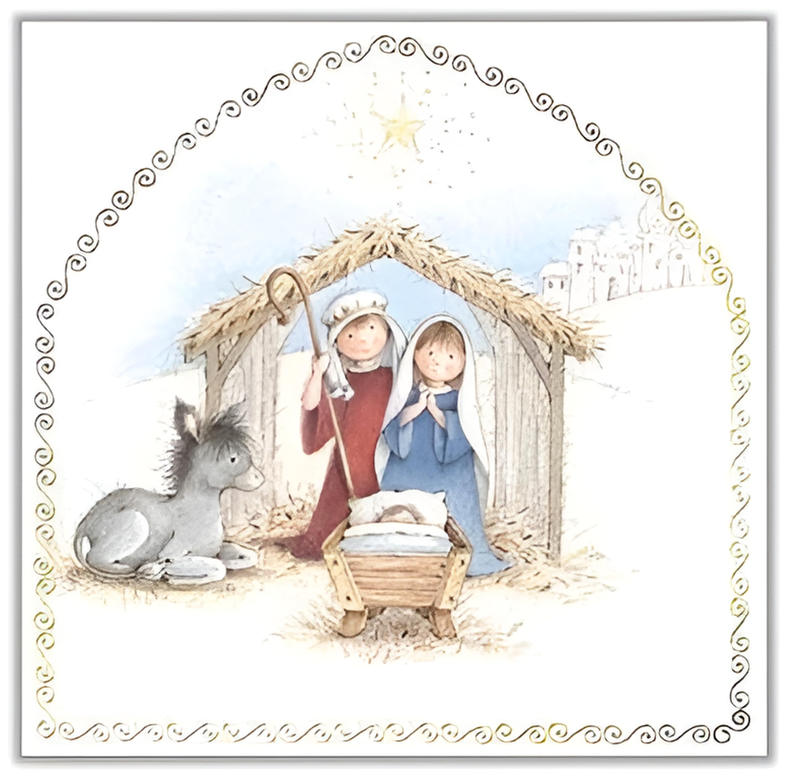 GBCC Charity Christmas Cards Pack of 6 - Charity Christmas Cards with an Artistic Nativity Scene - Eco-Friendly Xmas Cards Multipack with Envelopes