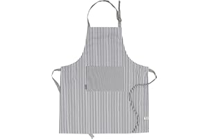AMOUR INFINI Cotton Aprons for Women with Pockets Adjustable Strap and Waist Ties Printed Reusable Aprons for Baking, Cooking, Gardening (27.5 x 33 Inches - Charcoal)