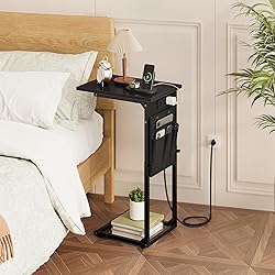 Vagusicc C Shaped End Table with Charging