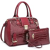 Dasein Women Barrel Handbags Fashion Satchel Bags Top Handle Shoulder Purses Vegan Leather Work Tote