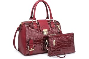 Dasein Women Barrel Handbags Fashion Satchel Bags Top Handle Shoulder Purses Vegan Leather Work Tote