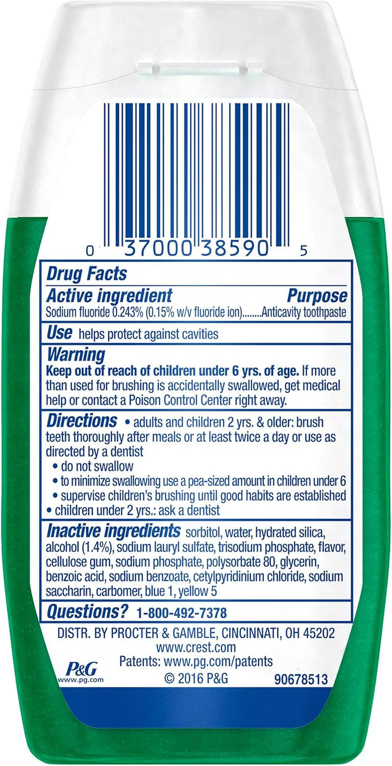 Crest Complete Whitening Plus Scope Tartar Control Toothpaste, Minty Fresh Liquid Gel, 4.6 Oz (130g) - Pack of 2: Health & Personal Care