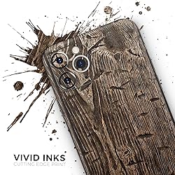Design Skinz Rough Textured Dark Wooden Planks