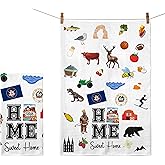 Home Sweet Home Utah Kitchen Towel - Housewarming and Homecoming Gifts - Utah State Favorite Symbol Dish Towels Gifts for Women Friends for Birthdays Mother's Day and Holidays