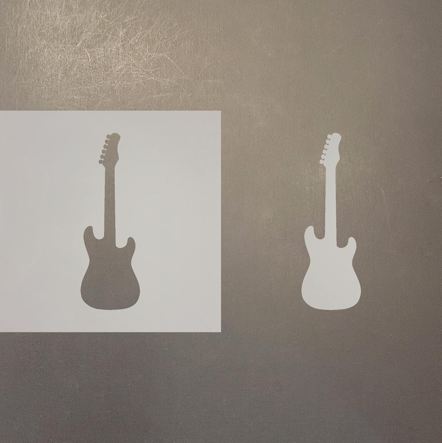 Mixed Media - Electric Guitar Reusable Mylar Stencil - Art Craft Supplies 4 Inch
