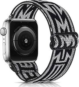 URU Shield Compatible with Apple Watch Elastics Band for Women Men,Pattern Stretch Bands Fashion Handmade Replacement Strap for iWatch Series 6 5 4 3 2 1/SE