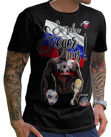 Stylotex Herren T-Shirt Basic So sehn Sieger aus Guy Russland Russia