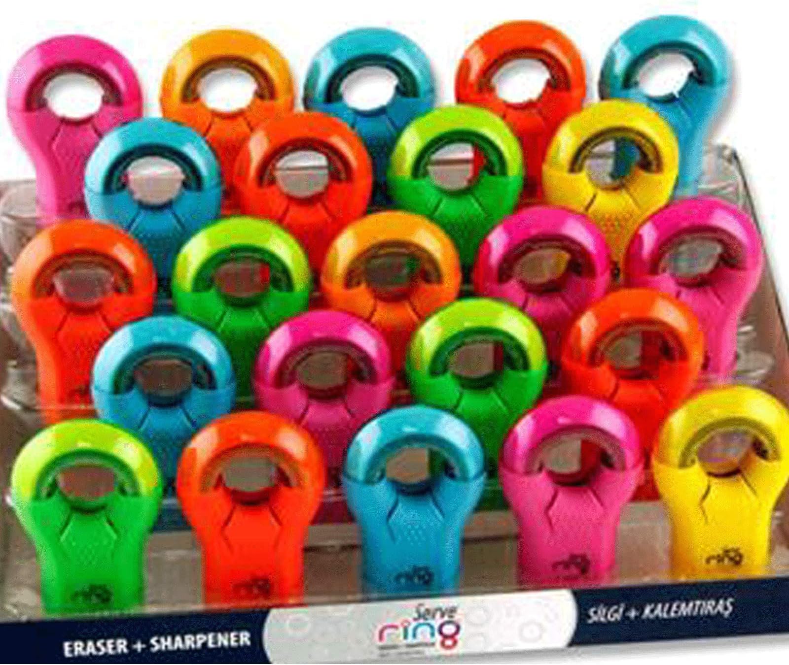 Pencil Eraser Sharpener Durable Blade Rotating Spinner Serve ring Rubber