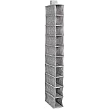 Amazon Basics Hanging Closet Shelf - 10-Tier, Heather Grey