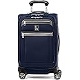 Travelpro Platinum Elite Softside Expandable Carry on Luggage, 8 Wheel Spinner Suitcase, USB Port, Suiter, Men and Women, Dark Blue, Carry On 21-Inch