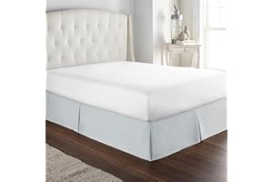 HC Collection Bed Skirt, Soft Microfiber Box Spring Cover, Bed Skirting Queen Size, 14" Inch Drop, Wrinkle & Fade Resistent - Ice Blue