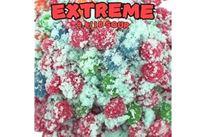 Cuza Candies Extreme Sour Blue Raspberry Gushers, Best Sour Gushers, Incredible Sour Gummies, Sensational Extra Sour Gummy Candies (8 Ounce, Blue-Raspberry: Extreme Sour)