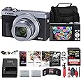 Canon PowerShot G7 X Mark III Digital Camera (Silver) (3638C001) + 64GB Memory Card + NB13L Battery + Charger + Card Reader + Corel Photo Software + HDMI Cable + Case + Flex Tripod + More (Renewed)