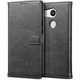 Nexus 5X Case , SLEO Retro Vintage PU Leather Wallet Flip Case Cover for LG Nexus 5X (Verizon, AT&T Sprint, T-mobile, Unlocked) - Black
