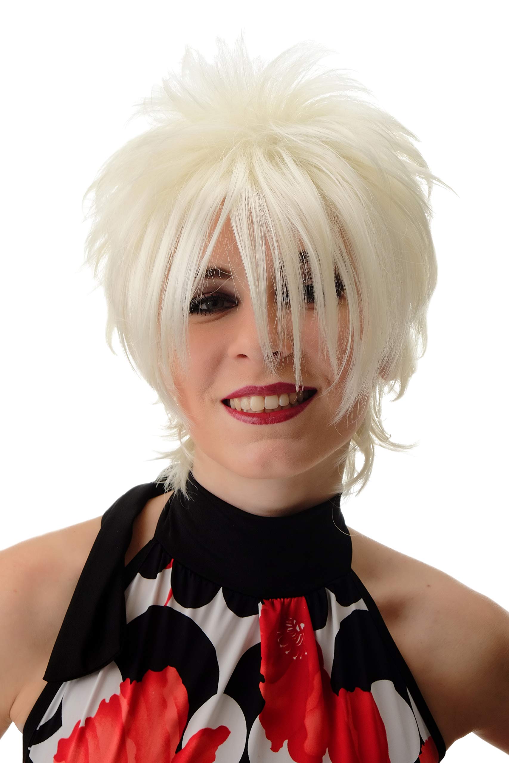 WIG ME UP - BLUE144-1001 Lady Quality Wig short naughy spiky 80s style teased Wave Punk white/white blond.