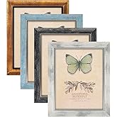 XUANLUO 8x10 Picture Frames Set of 4 Rustic Retro Photo Frame with HD Plastic Cover for Wall Mount and Tabletop Display Family Friends Wedding Gift