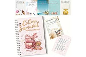 Graduation Gift Card Book College Survival Kit for Class of 2026 - High School University Student Care Package Cash Holder Or