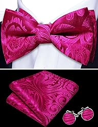 Barry.Wang Magenta Bow Ties for Men Pre-tied Bow