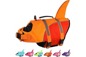Doglay Shark Life Vest for Dogs - Ripstop Jacket With Superior Buoyancy and Rescue Handle, Adjustable for Boating Swimming, Pet Flotation for Small Medium Large Dogs