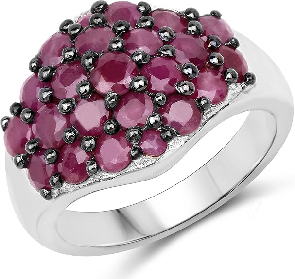 2.93 Carat Genuine Ruby .925 Sterling Silver Ring|Amazon.com