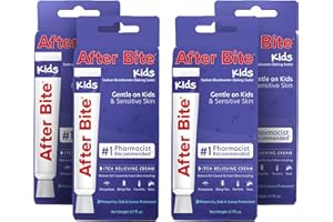 After Bite Kids - Bug Bite Itch Relief for Kids with Sodium Bicarbonate - Ideal for Mosquito Bites, Fire Ant Bites, Bees & More - Portable Cream Formula - 0.7 oz (4 Pack)