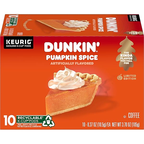 DUNKIN’ PUMPKIN SPICE FLAVORED COFFEE, 10 KEURIG K-CUP...