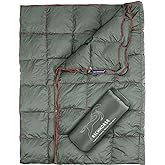 RICHHORSE Down Camping Blanket - Camp Blanket, Lightweight, Packable, Puffy, Wearable, Water Resistant, Backpacking Quilt for Outdoor Camping, Travel and Hiking