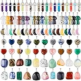 Henoyso 100 Pcs Crystal Charms Stone Pendants for Jewelry Making Gemstone Irregular Stone Beads Assorted Shape Pendants Bulk Natural Gemstone Beads Gifts for Bracelets Necklaces DIY