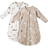 JELLYMONI Baby Sleep Sack 18-24 Months Long Sleeve Wearable Blanket for Baby, 100% Cotton 2 Pack Infant Toddler Baby Sleeping Sack Lightweight Soft 2-Way Zipper
