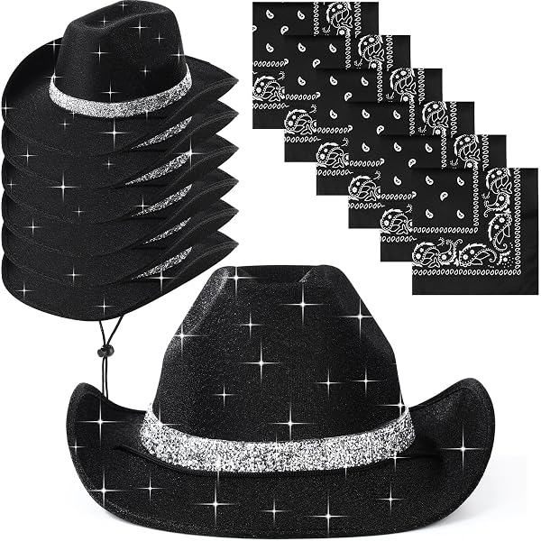 Amazon.com: Zhanmai 12 Pieces Cow Print Cowboy Hat and  display picture 3