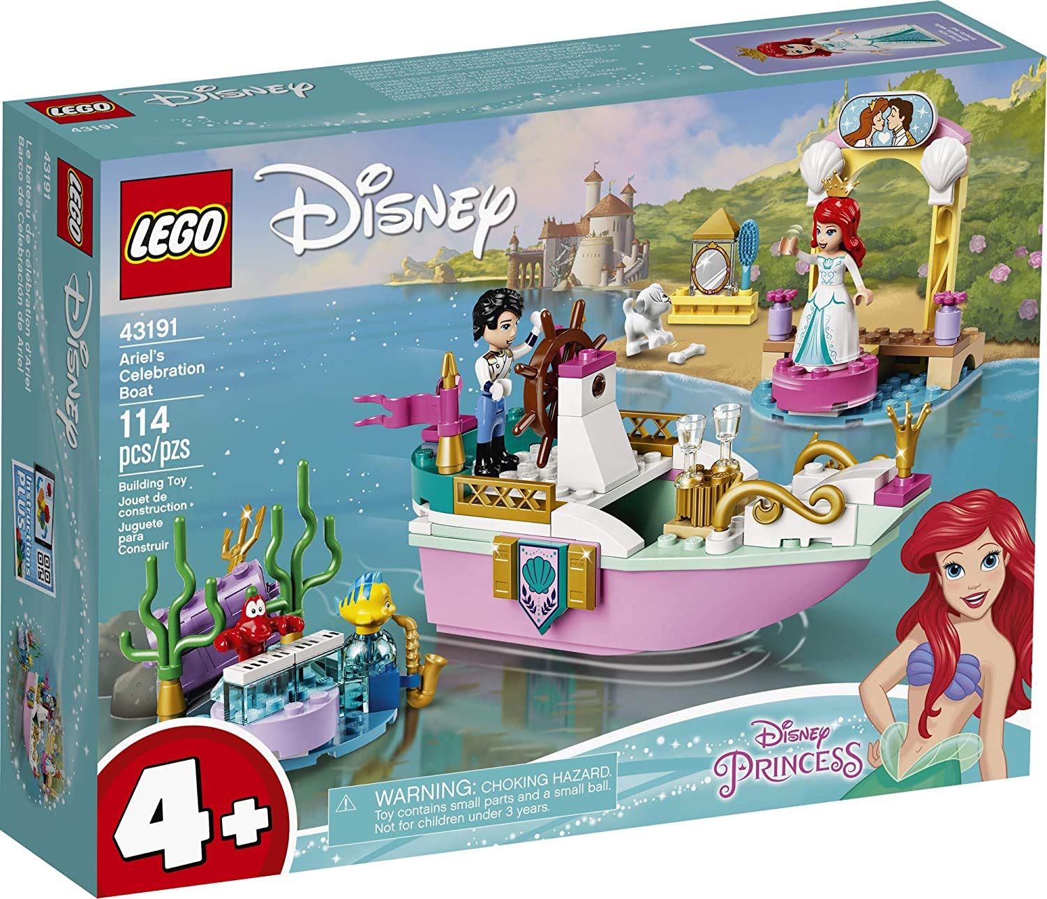 Lego Disney Ariel's Celebration Boat 43191; Creative Building Kit That Makes a Fun Gift for Children, 2021 (114 Pieces)