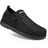 perunvie Steel Toe Shoes for Men Slip On Composite Toe Loafers Non Slip Puncture Proof Work Safety Shoes Comfy Lightweight for Construction Warehouse