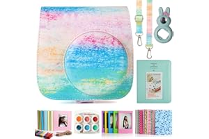 CAIUL 7-in-1 Camera Accessories Bundle Compatible with Fujifilm Instax Mini 8 8+ 9, Rainbow Mist