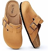 Trary Suede Clogs for Women Potato Shoes with Cork Footbed Memory Foam Clogs Comfortable Slip On Women's Mules