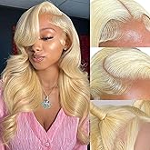 MARUOL 613 Lace Front Wig Human Hair 200 Density Body Wave Blonde Lace Front Wigs 22 Inch 613 Colored Blonde Wig Human Hair Pre Plucked Body Wave 13x4 HD Lace Frontal Wigs for Women with Baby Hair