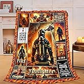 Yibuda Firefighter Blanket Fire Rescue Flannel Plush Throw Blanket Cozy Patriotic Hero Decor Fleece Stuff Blanket Gifts for Lover Girls Boys Kids Adults Women Bed Travel 40"x50"