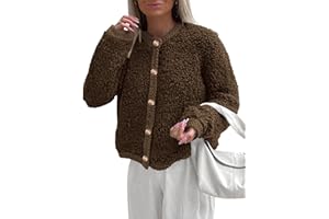 PRETTYGARDEN Women's Faux Fur Coat 2025 Fall Fuzzy Fleece Button up Shearling Cropped Jackets Winter Trendy Outerwear