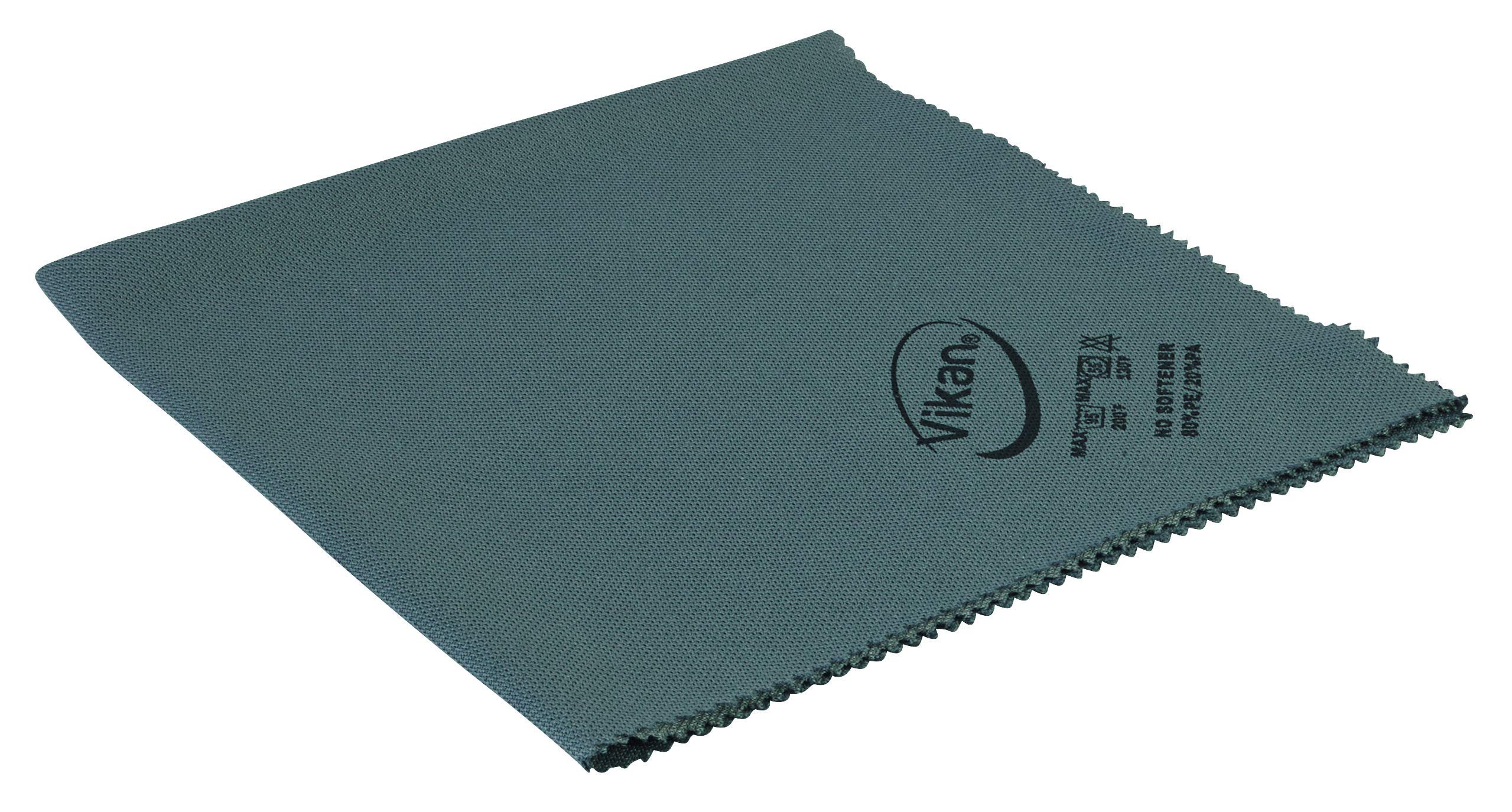 Vikan Glass Cleaning Cloth, Microfibre, 691540, Grey, 400 mm Length, 400 mm Width, 1 mm Height, Pack of 5