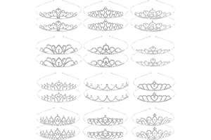 24 Pack Princess Rhinestone Crown for Girls, Crystal Crown Headbands Girls Bling Crystal Tiara for Birthday Party, Cosplay, P