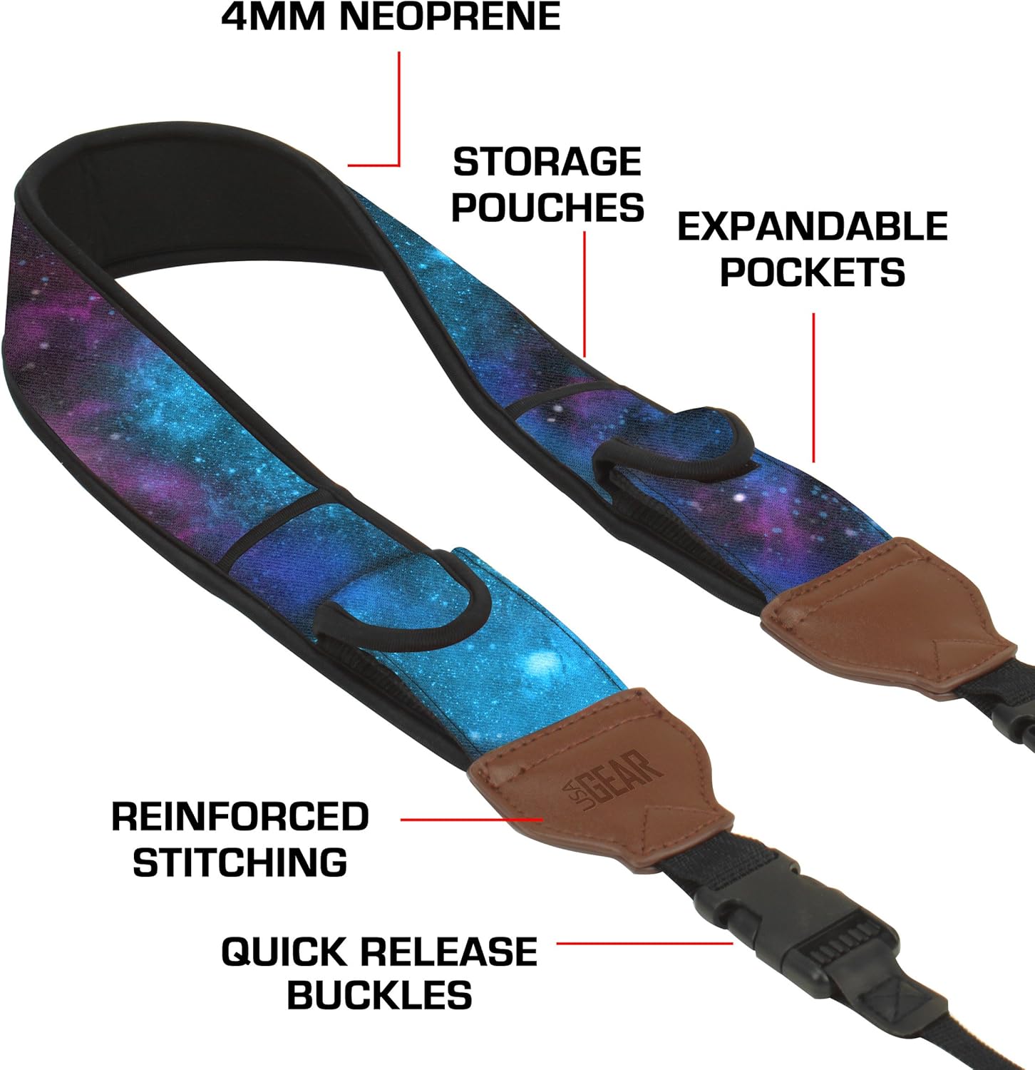 USA Gear Digital Camera Neck Strap with Neoprene Design, Accessory Pockets and Quick Release Buckles, Compatible with Canon - Image 5