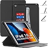 Cover for iPad 9th Generation with Pencil Holder [Auto Wake/Sleep] Card Slot [Multi-Angle Viewing Stand], HXCASEAC iPad 9th/8