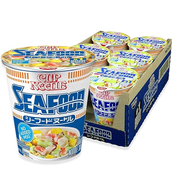 NISSIN CUP NOODLES RAMEN NOODLE SOUP, SEAFOOD, 2.68...