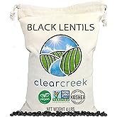 CLEAR CREEK Black Lentils | Caviar or Beluga Lentils | 4 lbs | Non-GMO | Kosher | Vegan | Non-Irradiated